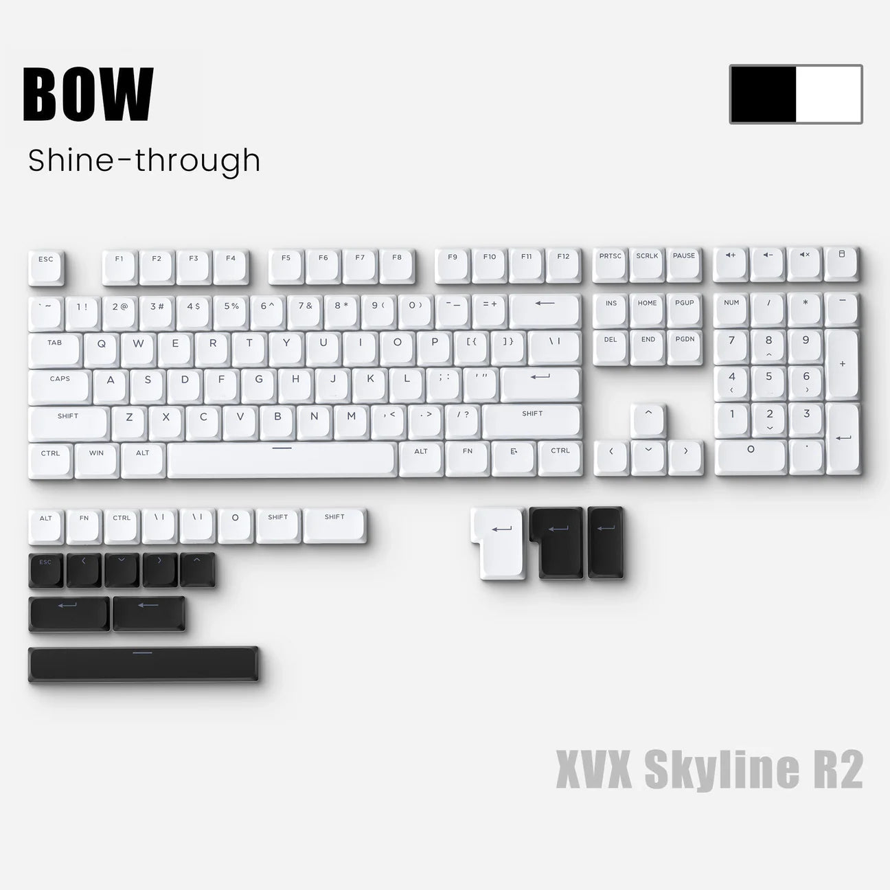 XVX Skyline R2 - Low Profile PBT Double-Shot Keycap Set